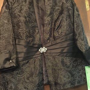 R&M Richards Women Black Glitter Jacket sz 14